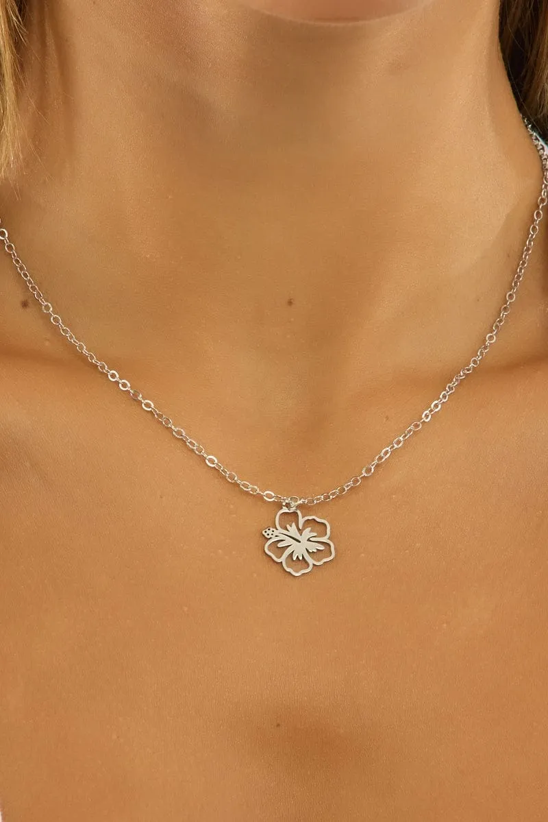 Silver Flower Necklace
