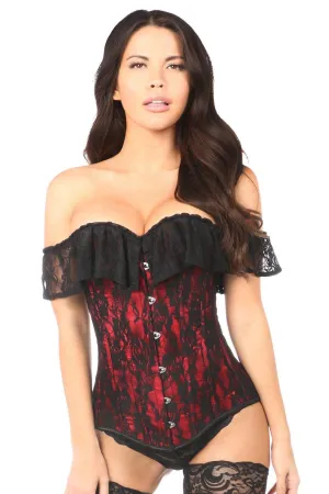 SS-Lavish Red Lace Off-The-Shoulder Corset