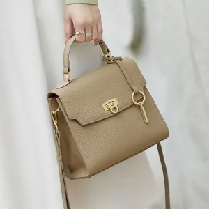 Top Layer Cattlehide Leather Fashion Portable Crossbody Small Square Bag