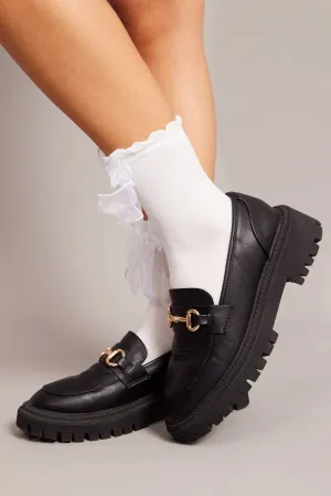 White Bow Decor Socks
