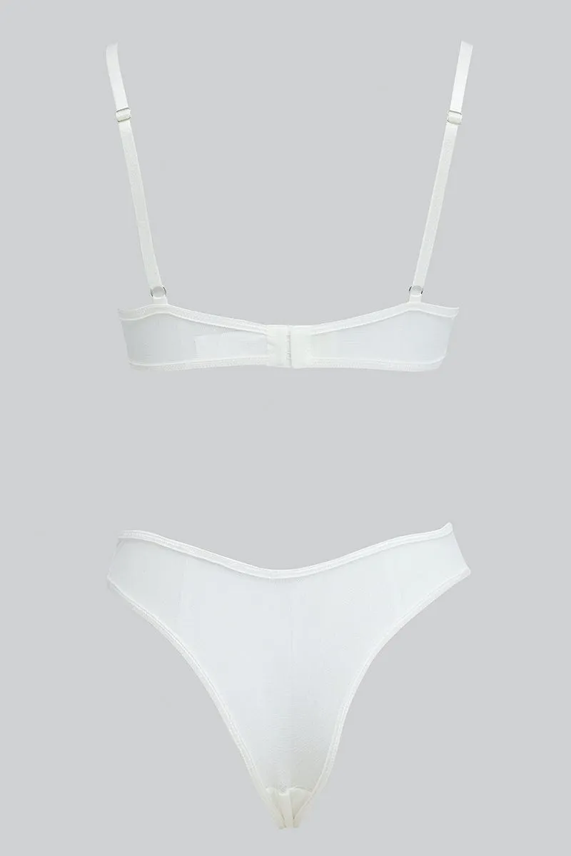 White Embroidered Lingerie Set