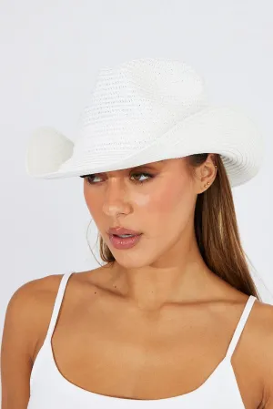 White Straw Cowboy Hat